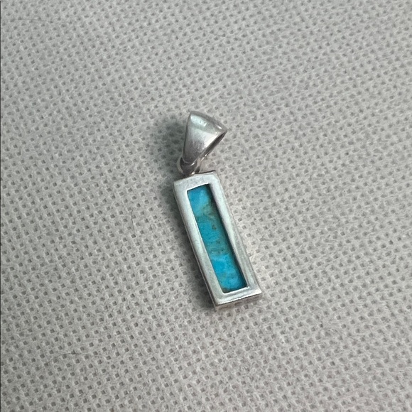 Sterling Silver and Turquoise Pendant - Picture 2 of 3